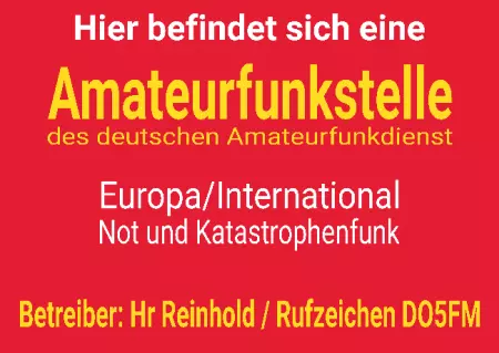 Hinweis Hier befindet sich eine Amateurfunkstelle Bild