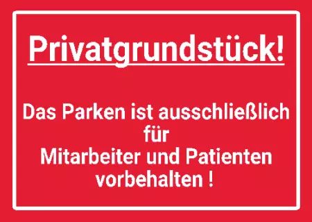 Hinweis Parken ausschließlich für Mitarbeiter Bild