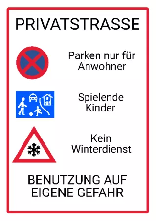 Hinweis PRIVATSTRASSE Bild