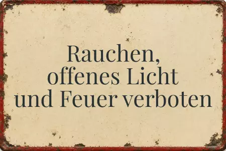 Hinweis Rauchen, offenes Licht und Feuer verboten Bild