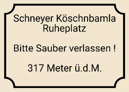 Hinweis Schneyer Köschnbamla Bild