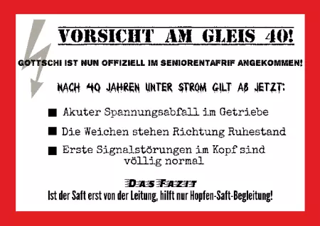 Hinweis VORSICHT AM GLEIS 40! Bild