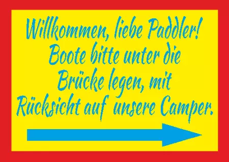 Hinweis Willkommen, liebe Paddler! Bild